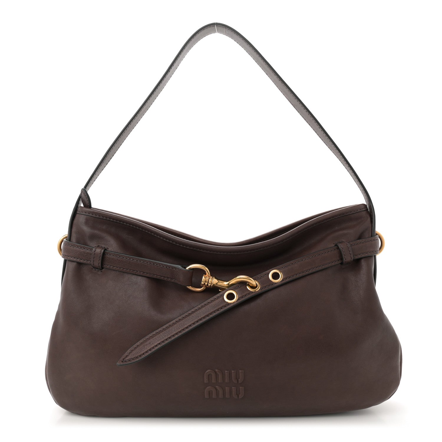 Miu Miu Nappa Aviator Regular Aventure Shoulder Bag Briarwood 1 of 9