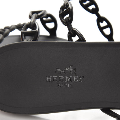 Hermes Rubber Chaine d'Ancre Rivage Sandals 40 Black 6 of 8