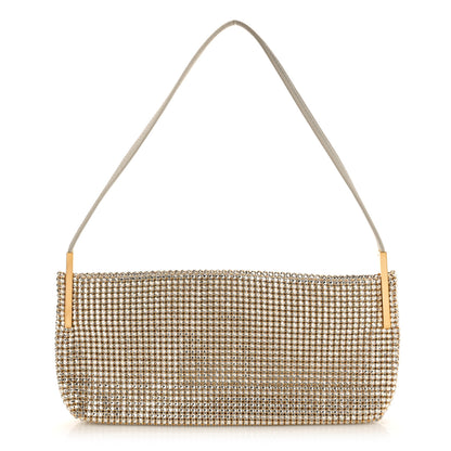 Saint Laurent Satin Crystal Small Suzanne Shoulder Bag Silver 1 of 8
