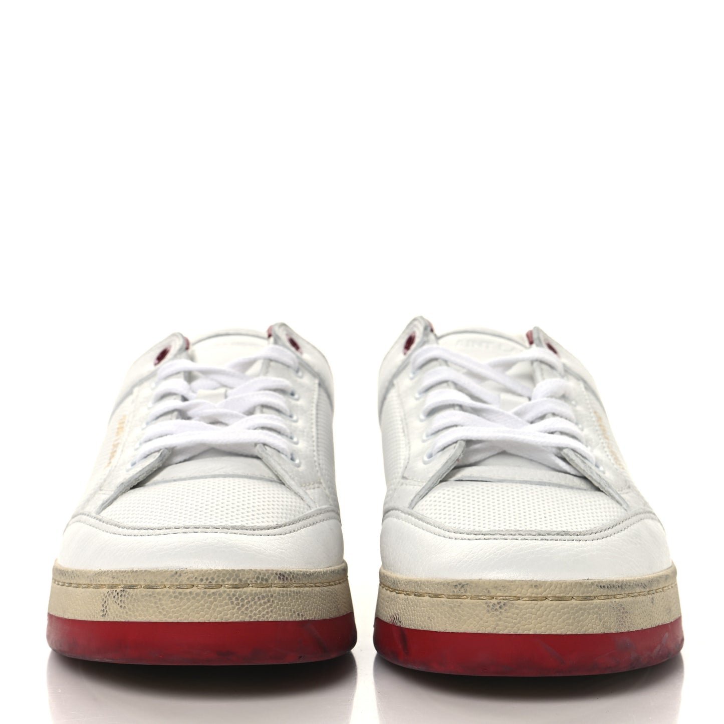 Calfskin Perforated Womens Sneakers 39 Red