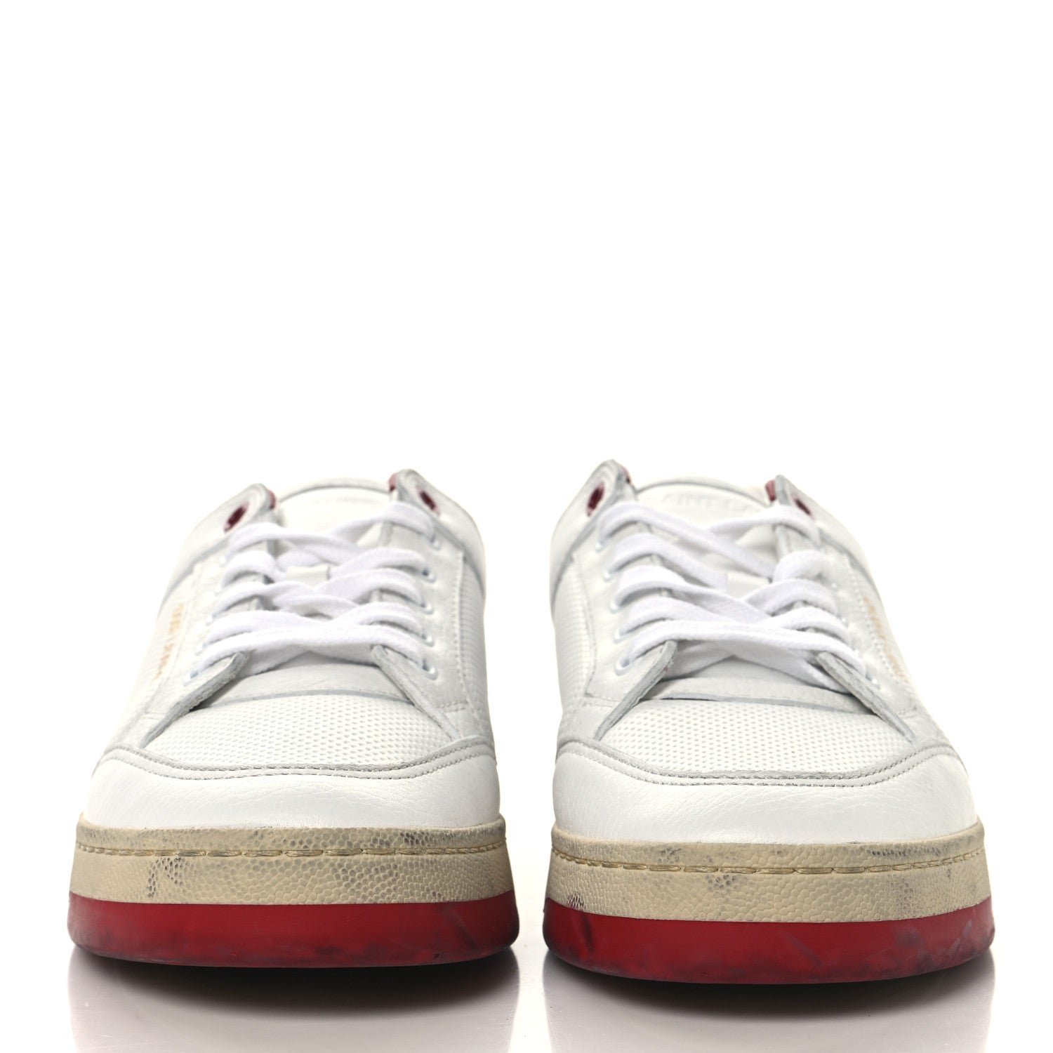Saint Laurent Calfskin Perforated Womens Sneakers 39 Red 3 of 9