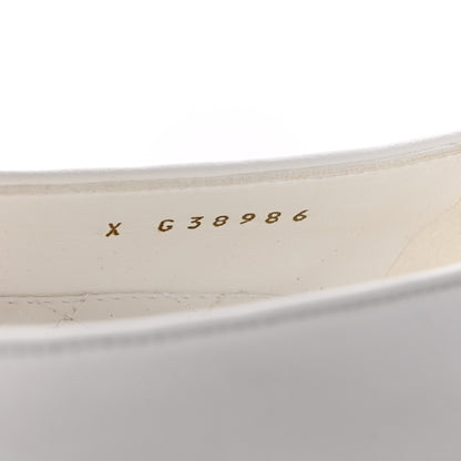 Chanel Lambskin Patent Calfskin Cap Toe Ankle Chain Ballerina Flats 38 White Black 6 of 8