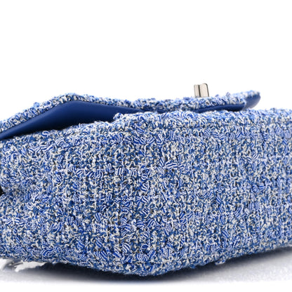 Chanel Tweed Quilted Mini Rectangular Flap Blue White 9 of 11