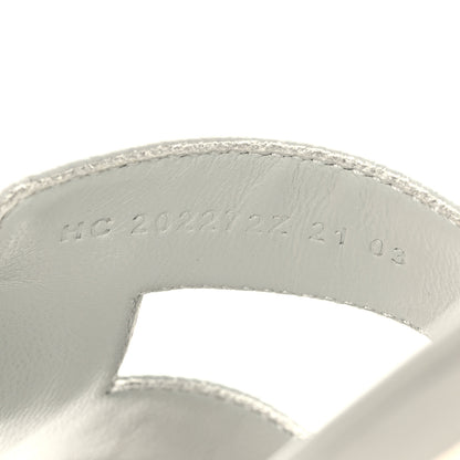 Hermes Epsom Oran Sandals 38 Bleu Glacier 6 of 9