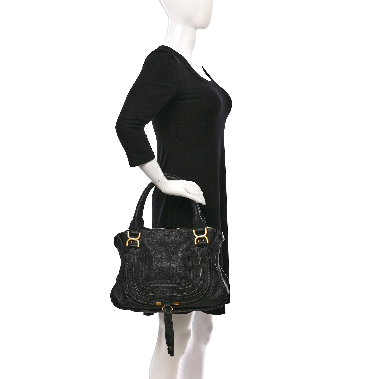 Chloe Calfskin Medium Marcie Satchel Black 3 of 12