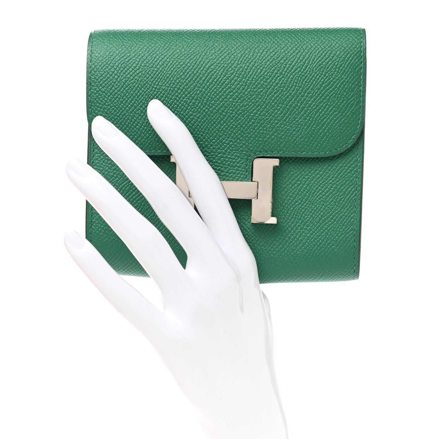 Hermes Epsom Constance Compact Passant Wallet Vert Vertigo 5 of 16