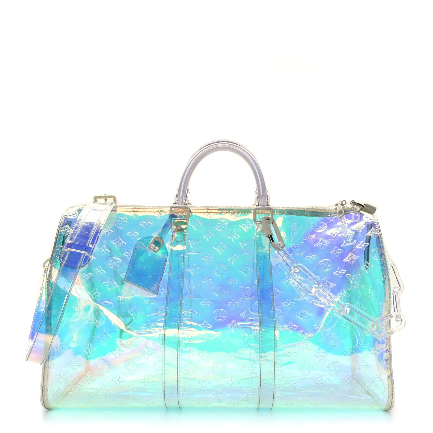 Louis Vuitton PVC Monogram Keepall Bandouliere 50 Iridescent Prism 1 of 9