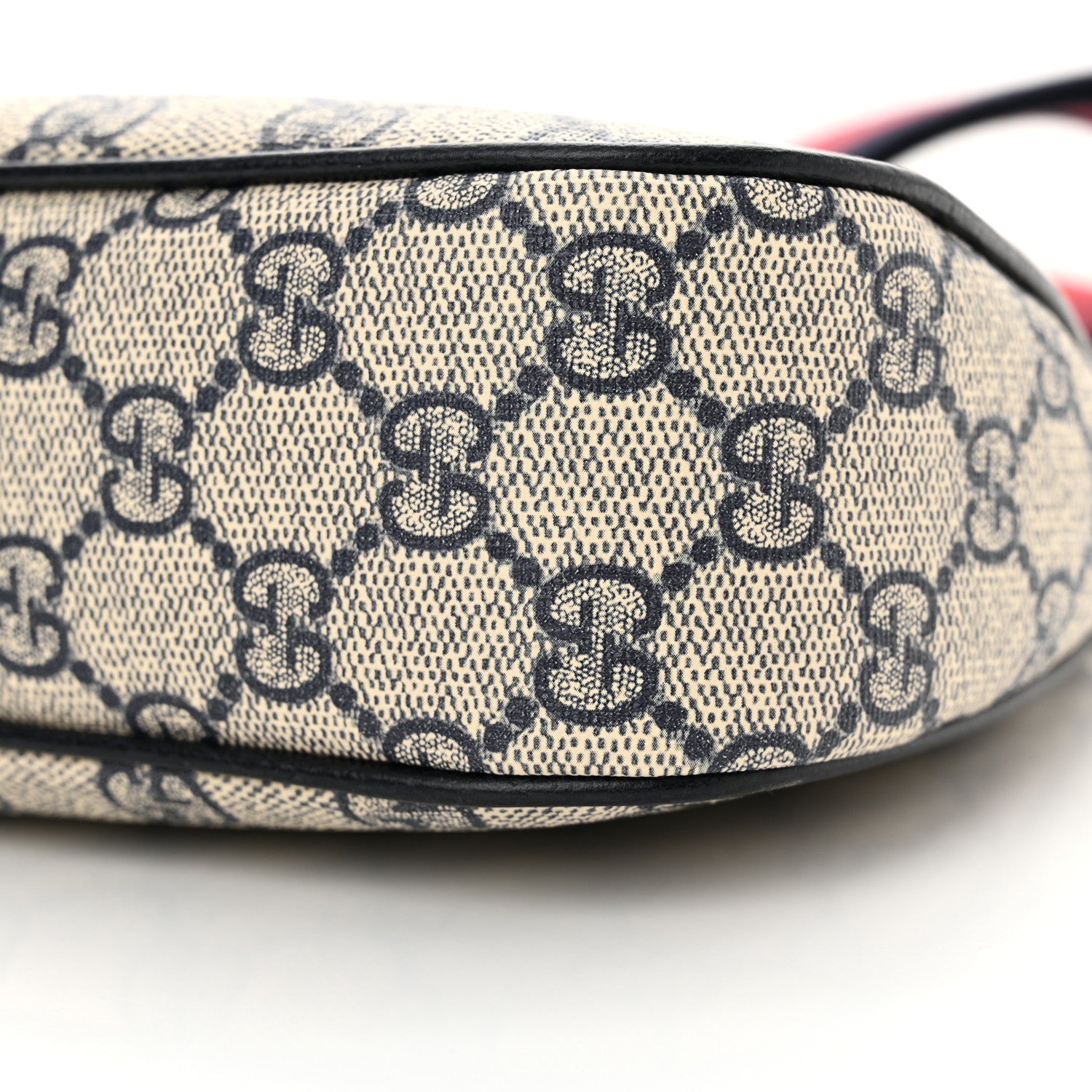 Gucci GG Supreme Monogram Textured Dollar Calfskin Web Small Ophidia GG Handbag Beige Blue 10 of 10