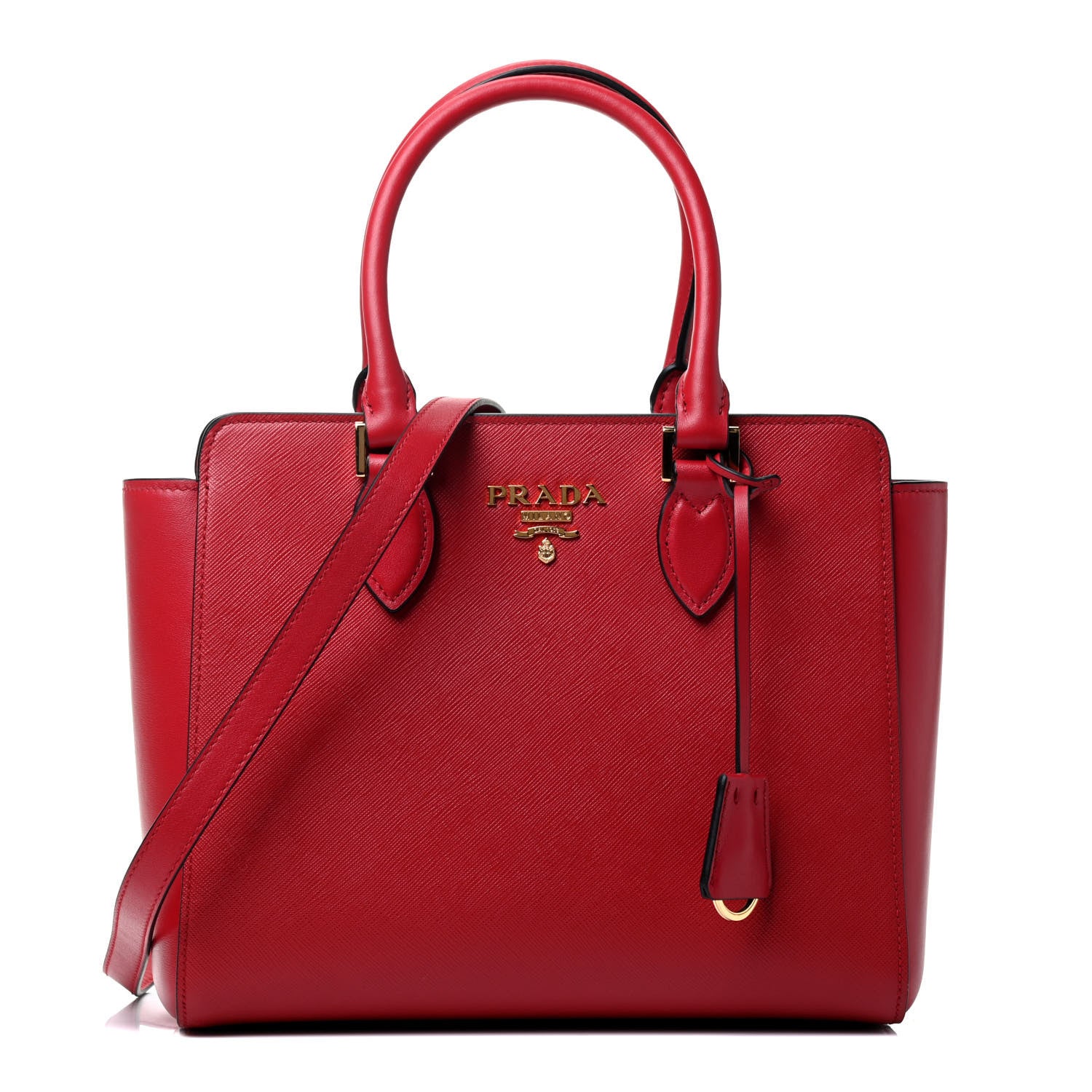 Prada Saffiano Soft Calf Tote Fuoco 1 of 4