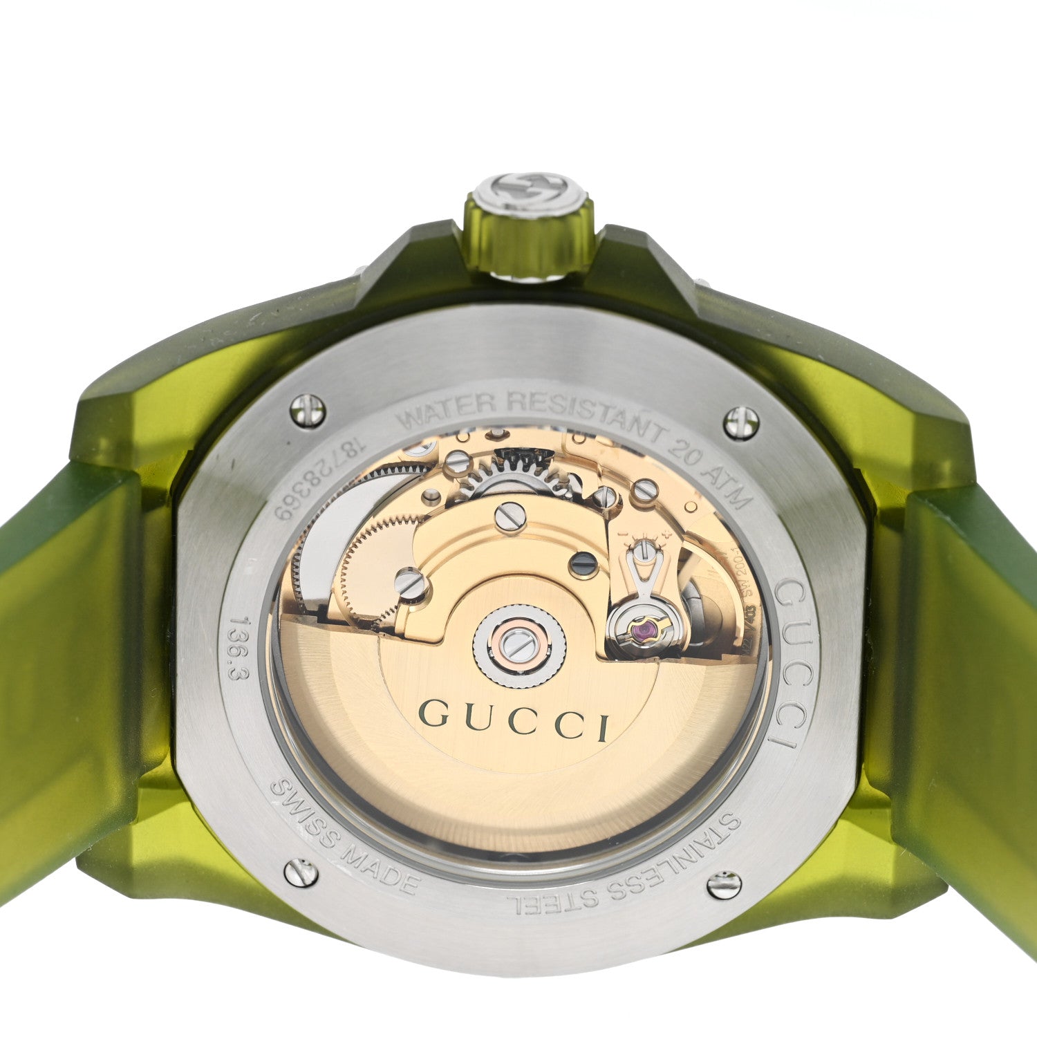 Gucci Stainless Steel Rubber 40mm Dive Quartz Watch Green 4 of 4