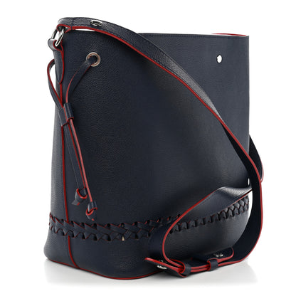 Louis Vuitton Soft Calfskin Braided Lockme Bucket Marine Rouge 3 of 12