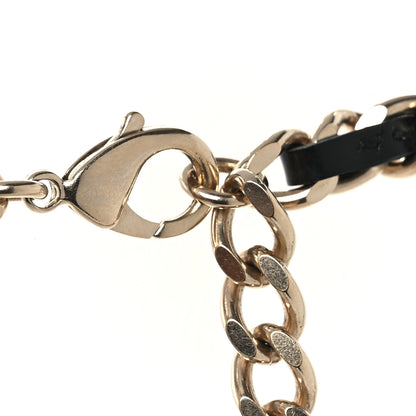 Chanel Metal Lambskin CC Lariat Necklace Black Gold 6 of 7