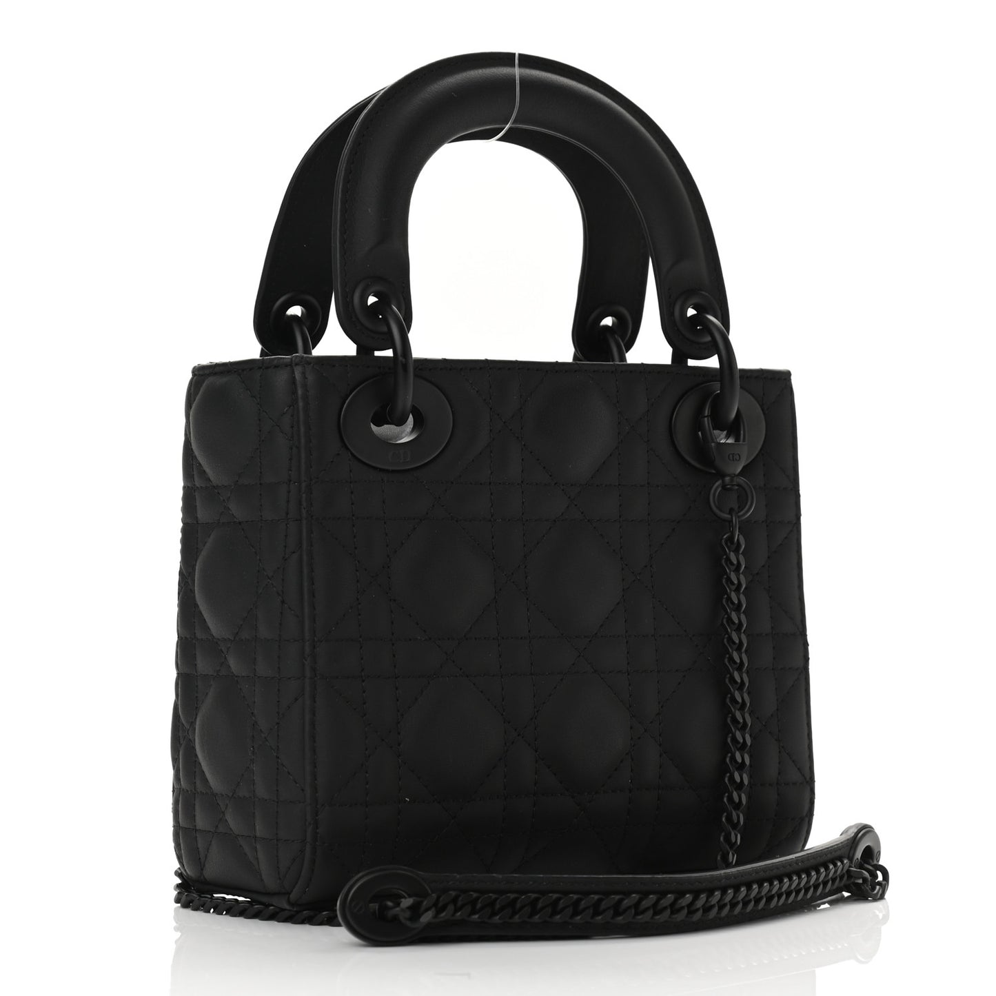 Ultra Matte Calfskin Cannage Mini Lady Dior Black
