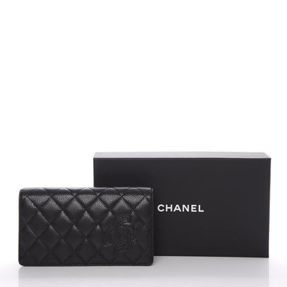 Chanel Caviar Quilted CC Yen Wallet Black 9 of 9