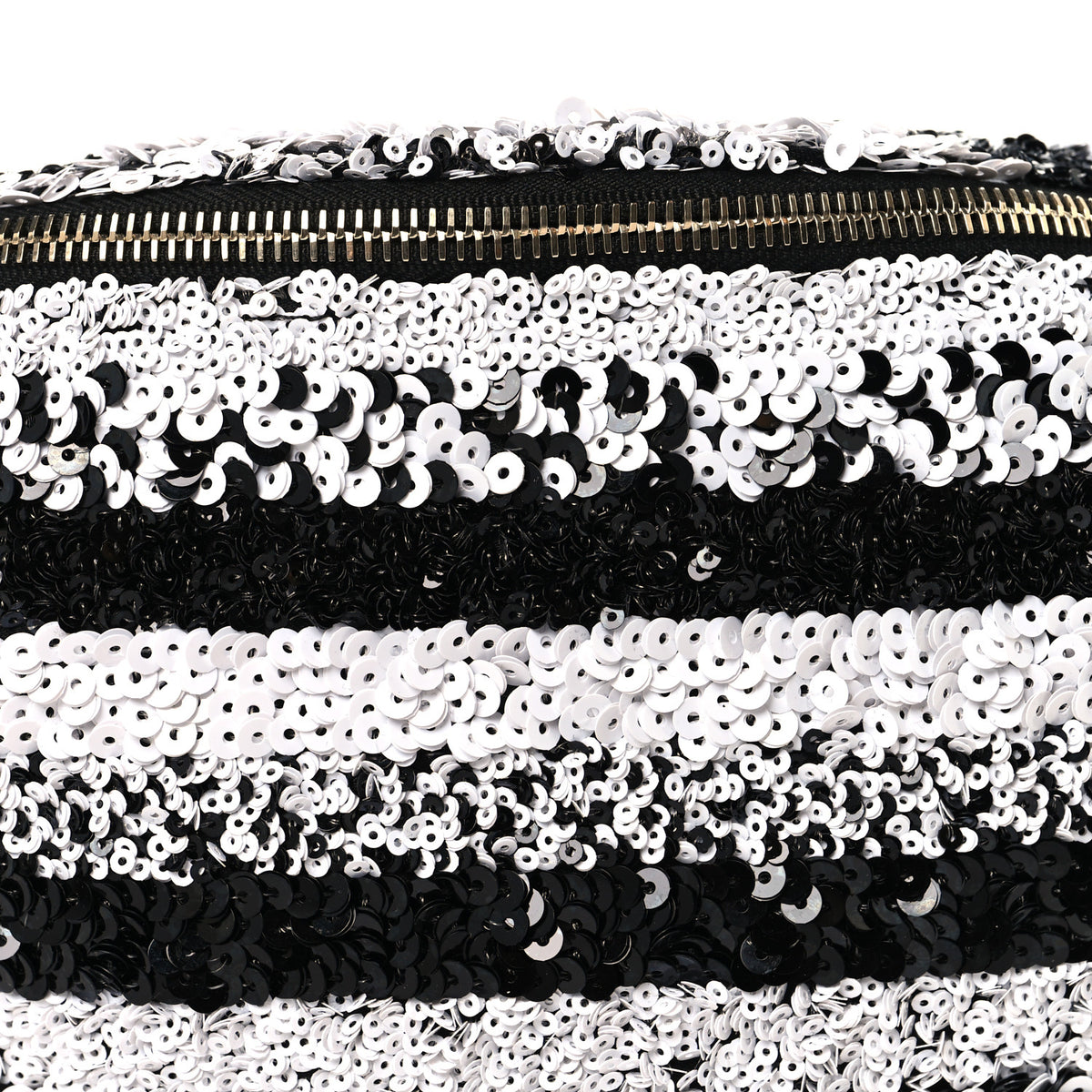 Chanel Sequin Coco Cuba Waist Bag Fanny Pack Black White 9 of 12