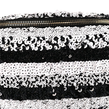 Chanel Sequin Coco Cuba Waist Bag Fanny Pack Black White 9 of 12