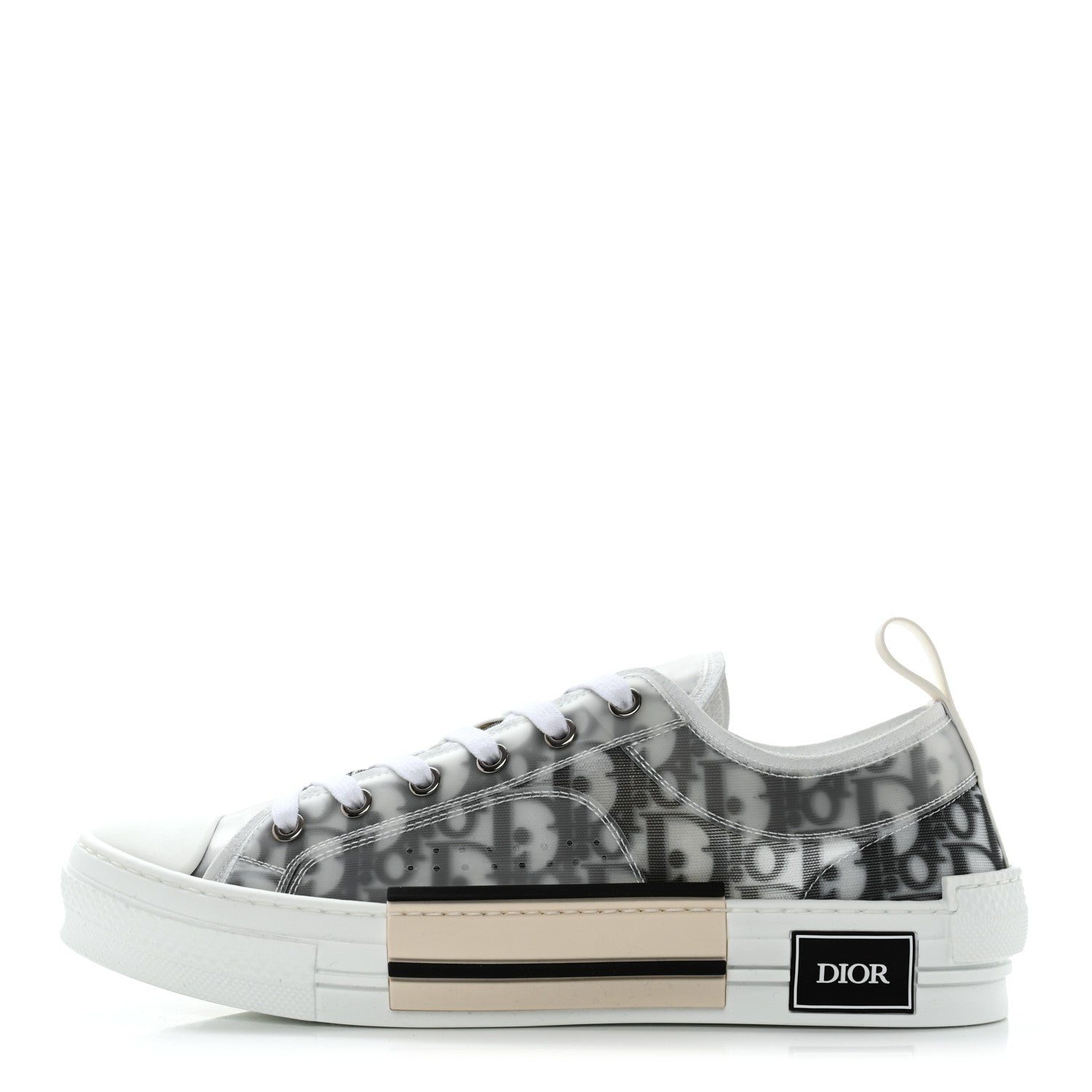 Christian Dior Technical Canvas Oblique Mens B23 Low Top Sneaker 42 White Black 1 of 9