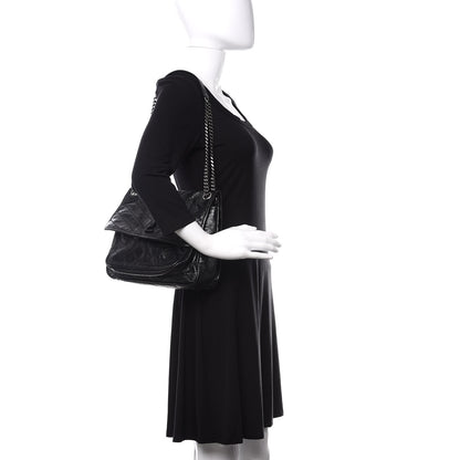 Saint Laurent Crinkled Calfskin Matelasse Monogram Medium Niki Chain Satchel Black 2 of 18