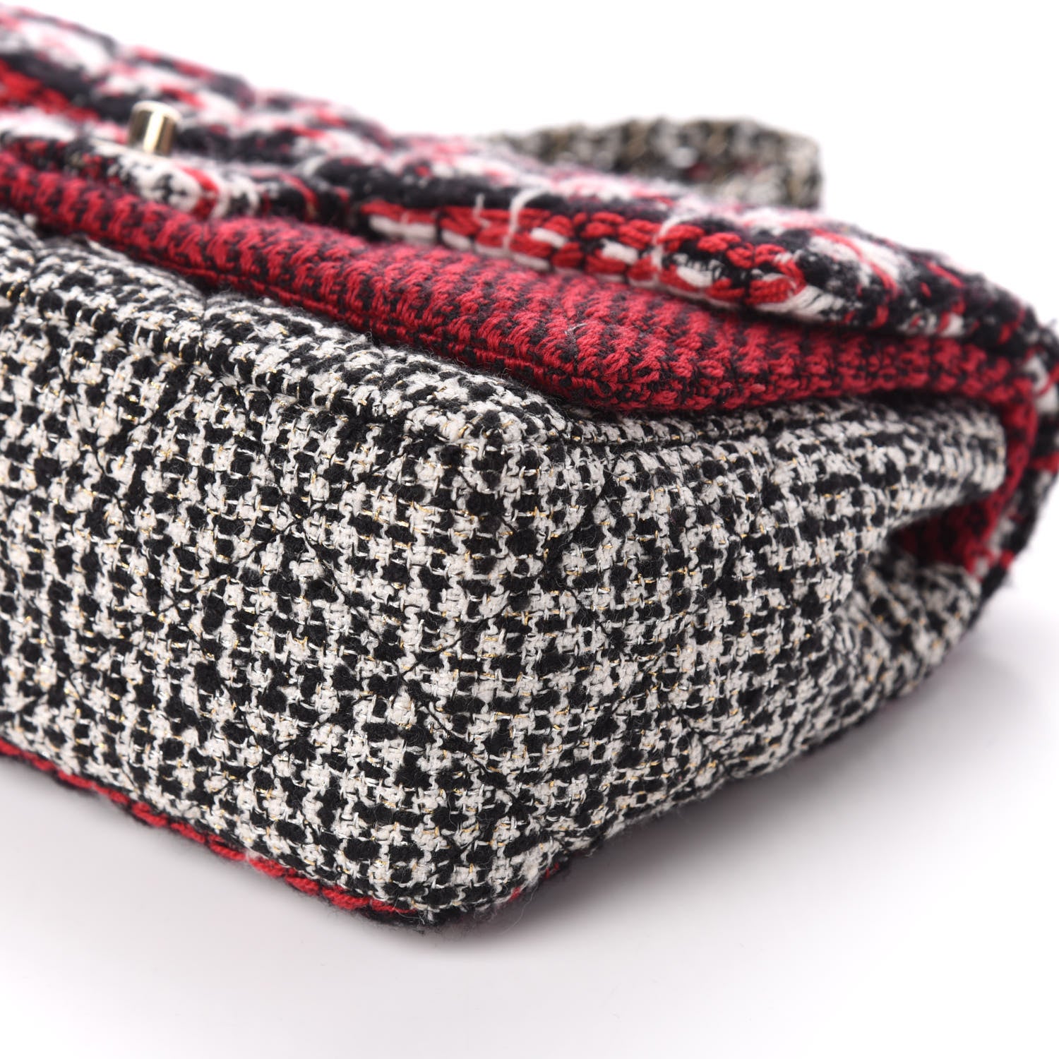 Chanel Tweed Quilted Medium Single Flap Red Black White 12 of 12