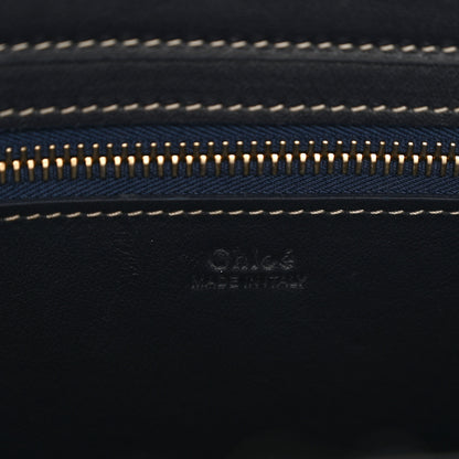 Chloe Felt Shiny Calfskin Medium Woody Ribbon Tote Obscure Navy 6 of 13