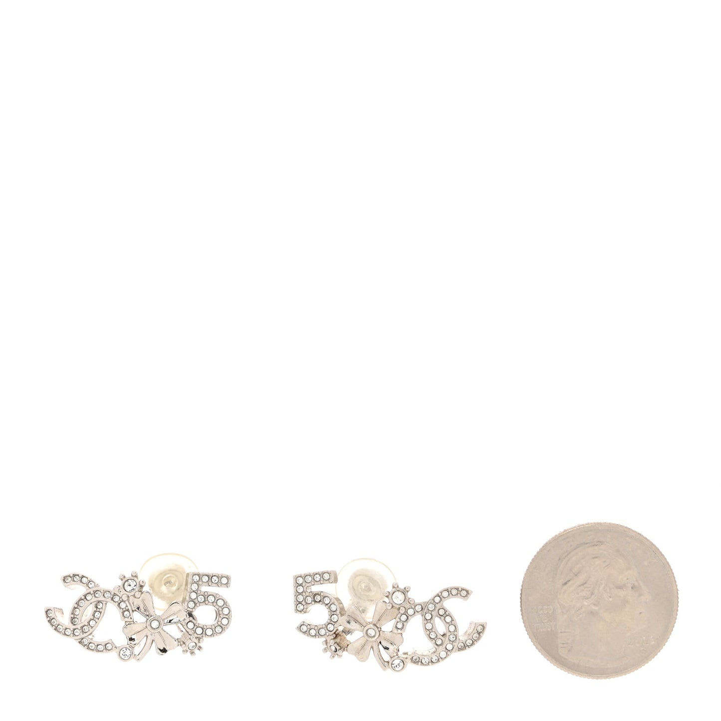 Crystal Star 5 CC Earrings Silver