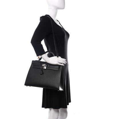 Hermes Epsom Kelly Sellier 32 Black 1 of 12