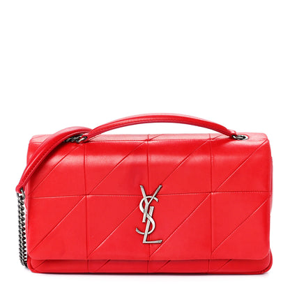 Saint Laurent Lambskin Patchwork Monogram Medium Jamie Red 1 of 12