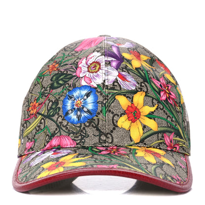 Gucci GG Supreme Flora Claudia Baseball Hat 59 XL Red 6 of 9
