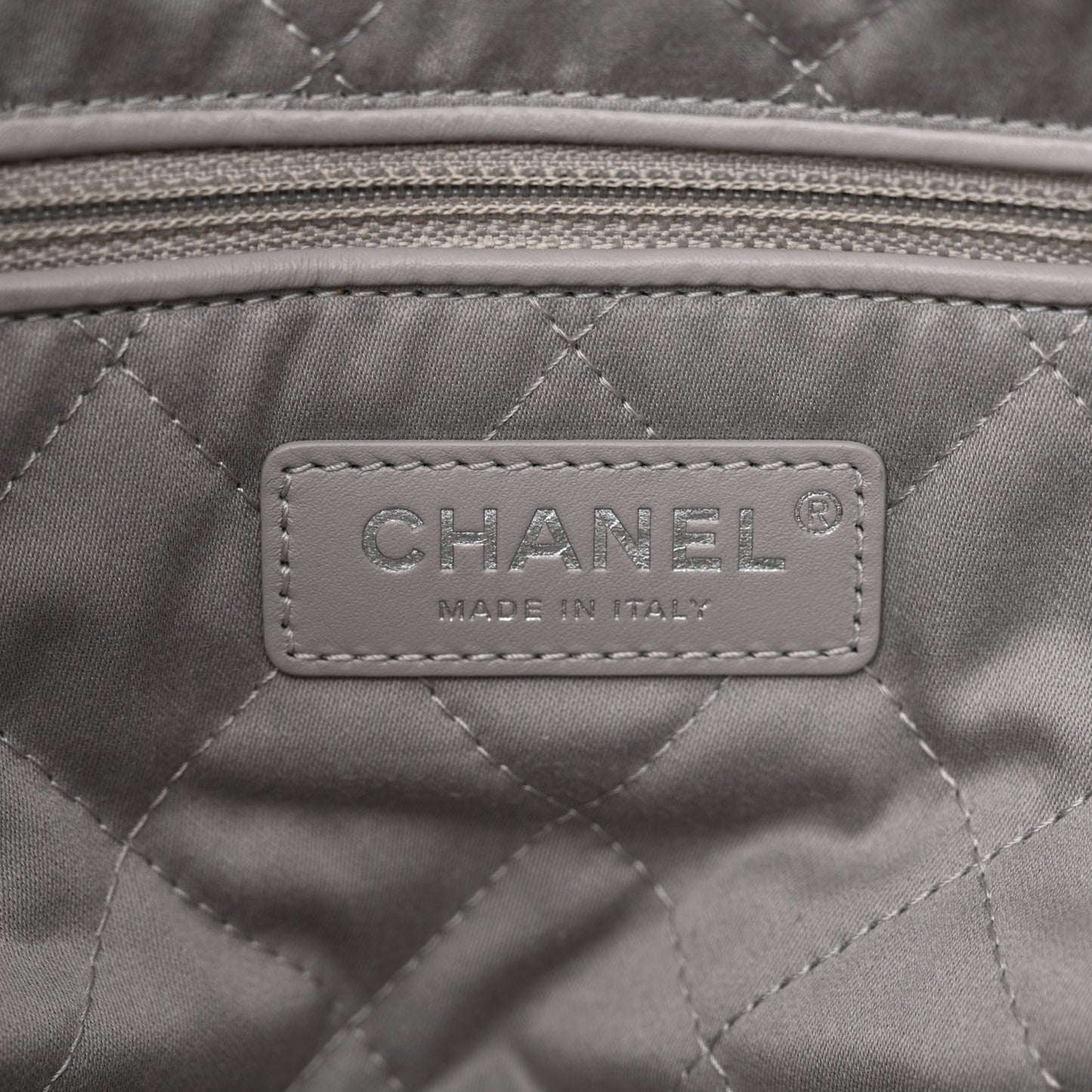 Shiny Calfskin Quilted Small Chanel 22 Grey
