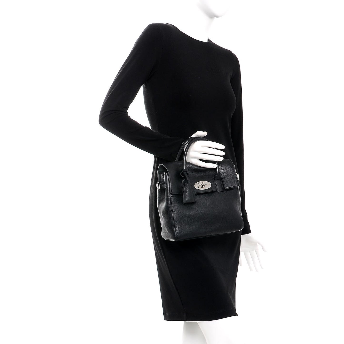 Natural Leather Mini Cara Delevingne Convertible Satchel Black