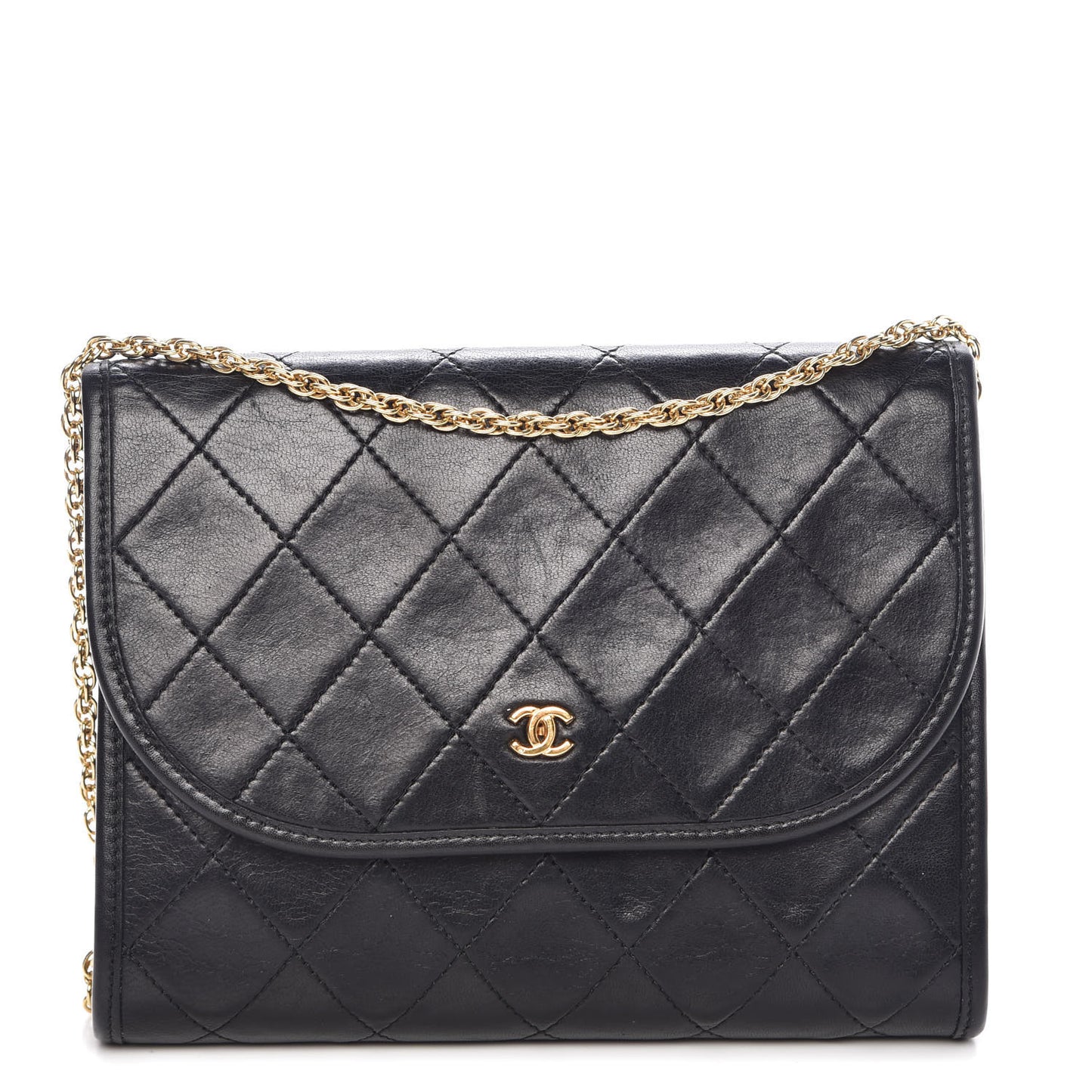 Lambskin Quilted Mini Crossbody Black