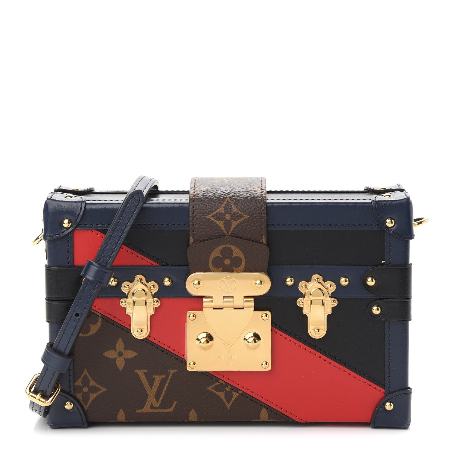 Louis Vuitton Monogram Malletage Print Petite Malle Marine Rouge 1 of 8