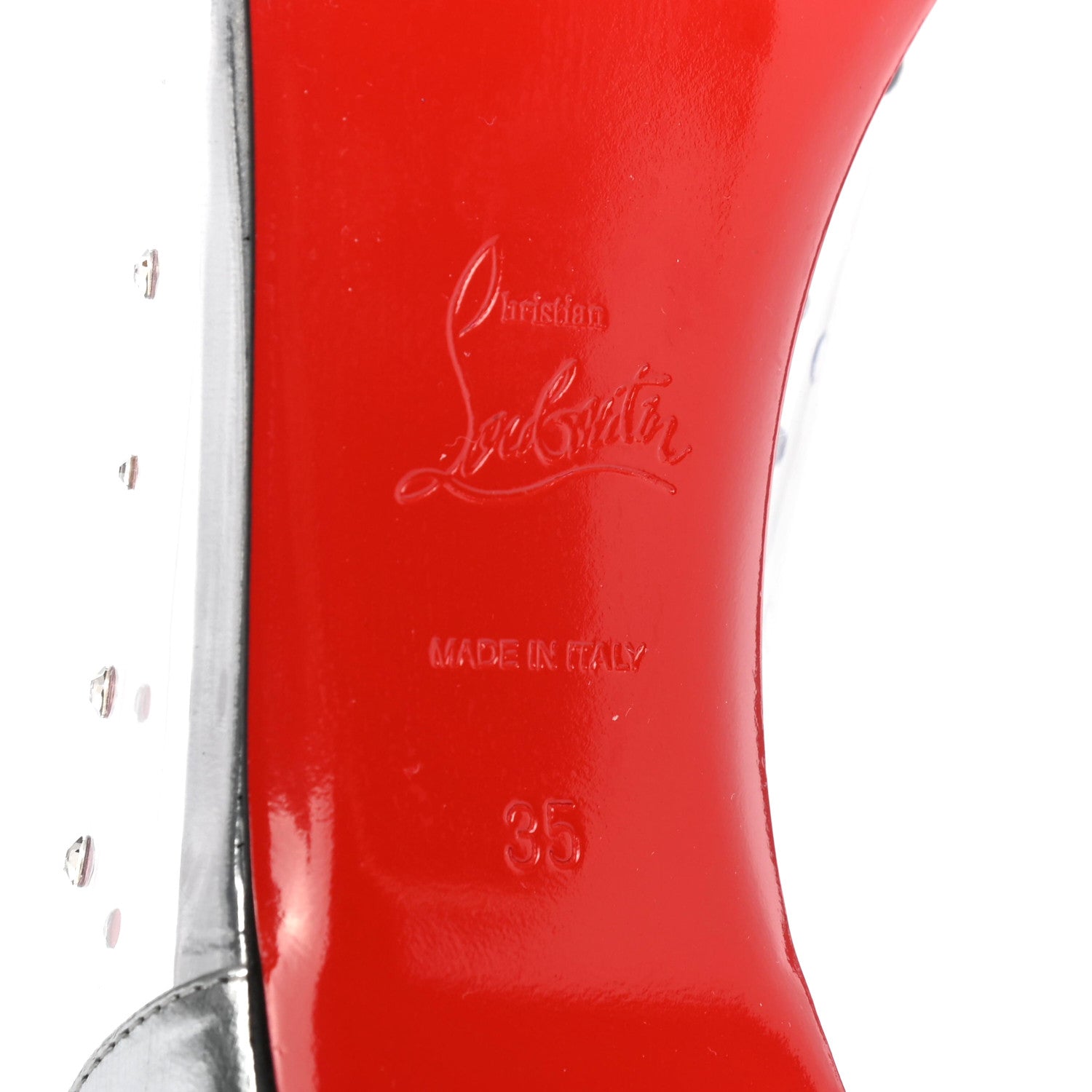 Christian Louboutin PVC Specchio Degrastrass Flats 35 Silver 7 of 7