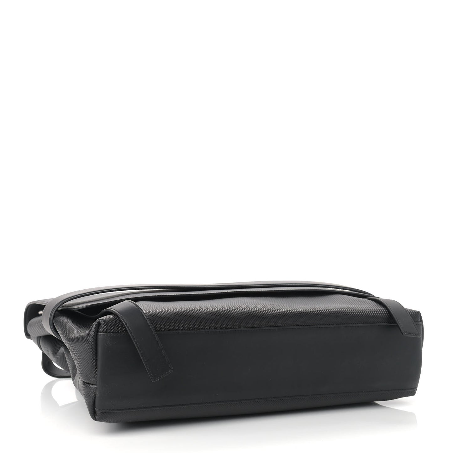 Textured Calfskin Messenger Crossbody Bag Black
