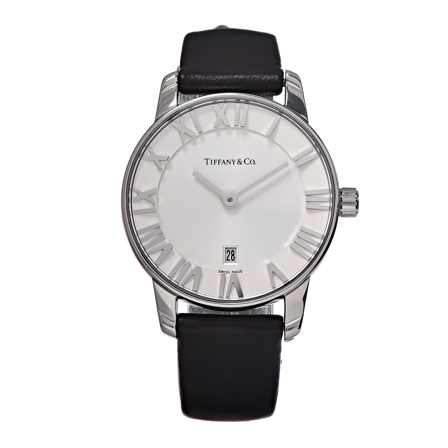 Tiffany Stainless Steel Calfskin 29mm Atlas 2-Hand Quartz Watch 1 of 10