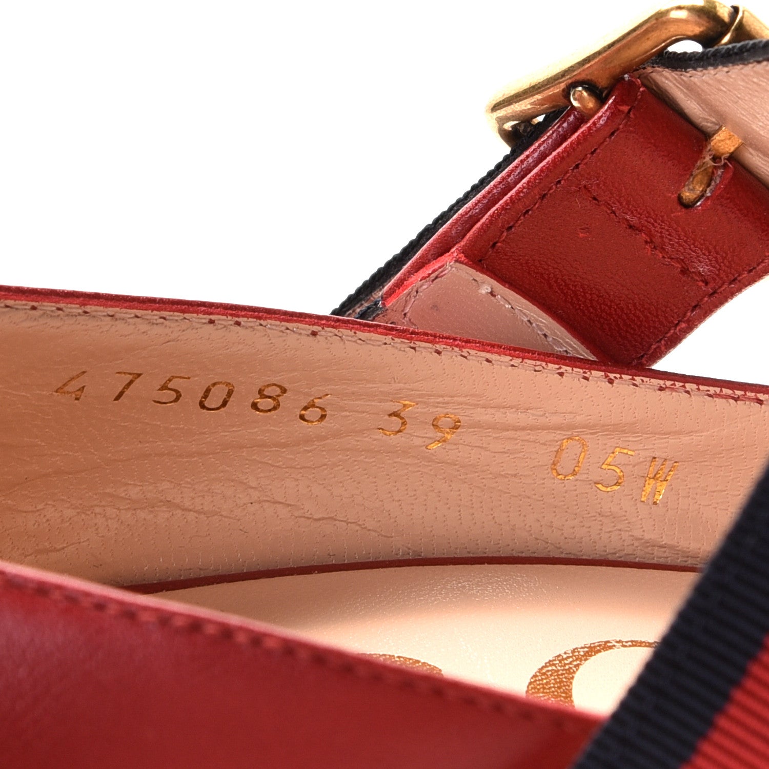 Gucci Malaga Kid Sylvie Web Mid Heel Pumps 39 Hibiscus Red 6 of 12