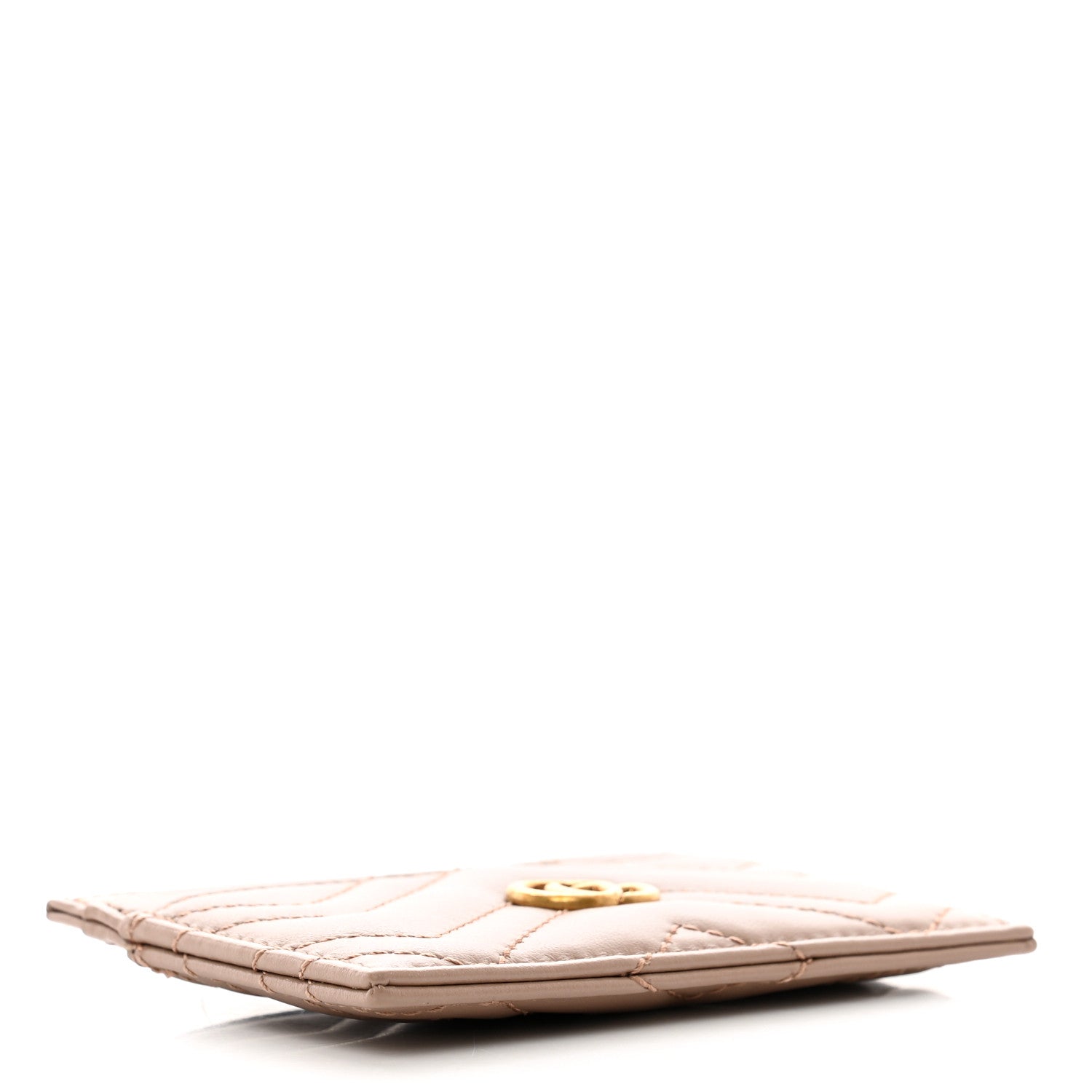 Gucci Calfskin Matelasse GG Marmont Card Holder Porcelain Rose 4 of 6