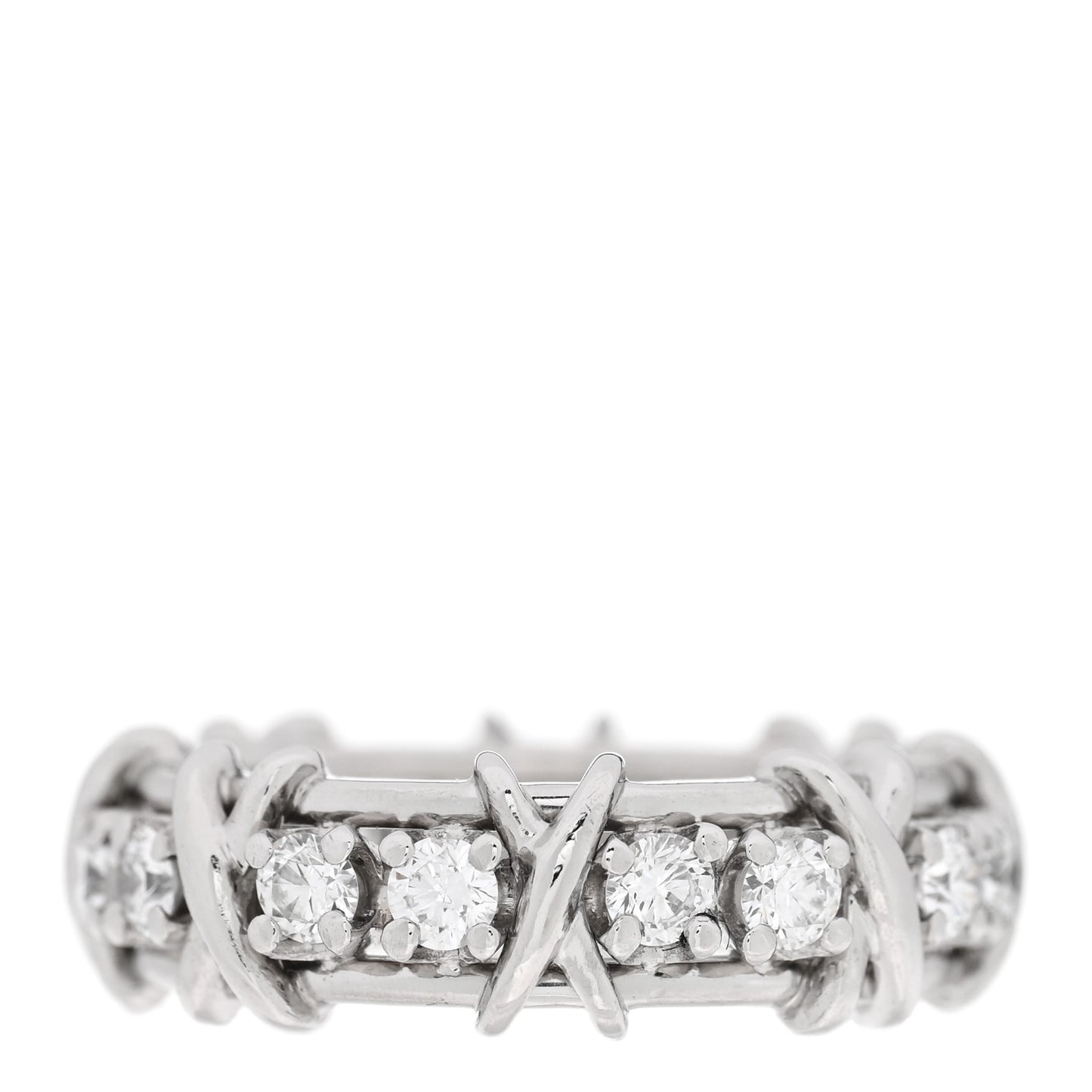 Platinum Diamond Schlumberger Sixteen Stone Ring 54 7