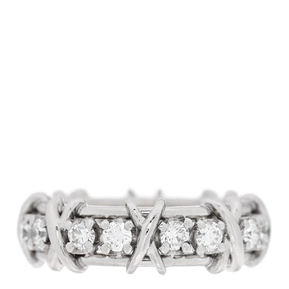 Tiffany Platinum Diamond Schlumberger Sixteen Stone Ring 54 7 1 of 4