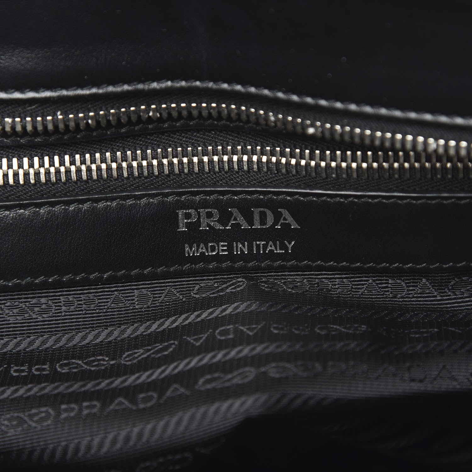 Prada Soft Calfskin Impunture Diagramme Tote Black 6 of 10
