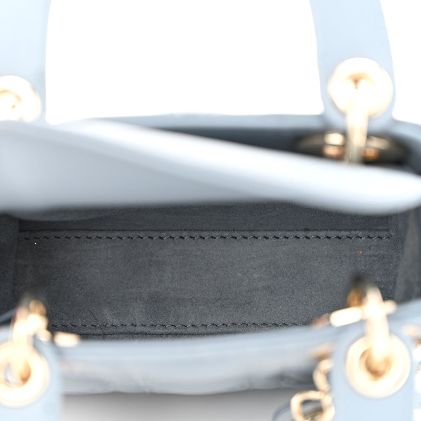 Lambskin Cannage Micro Lady Dior Cloud Gray