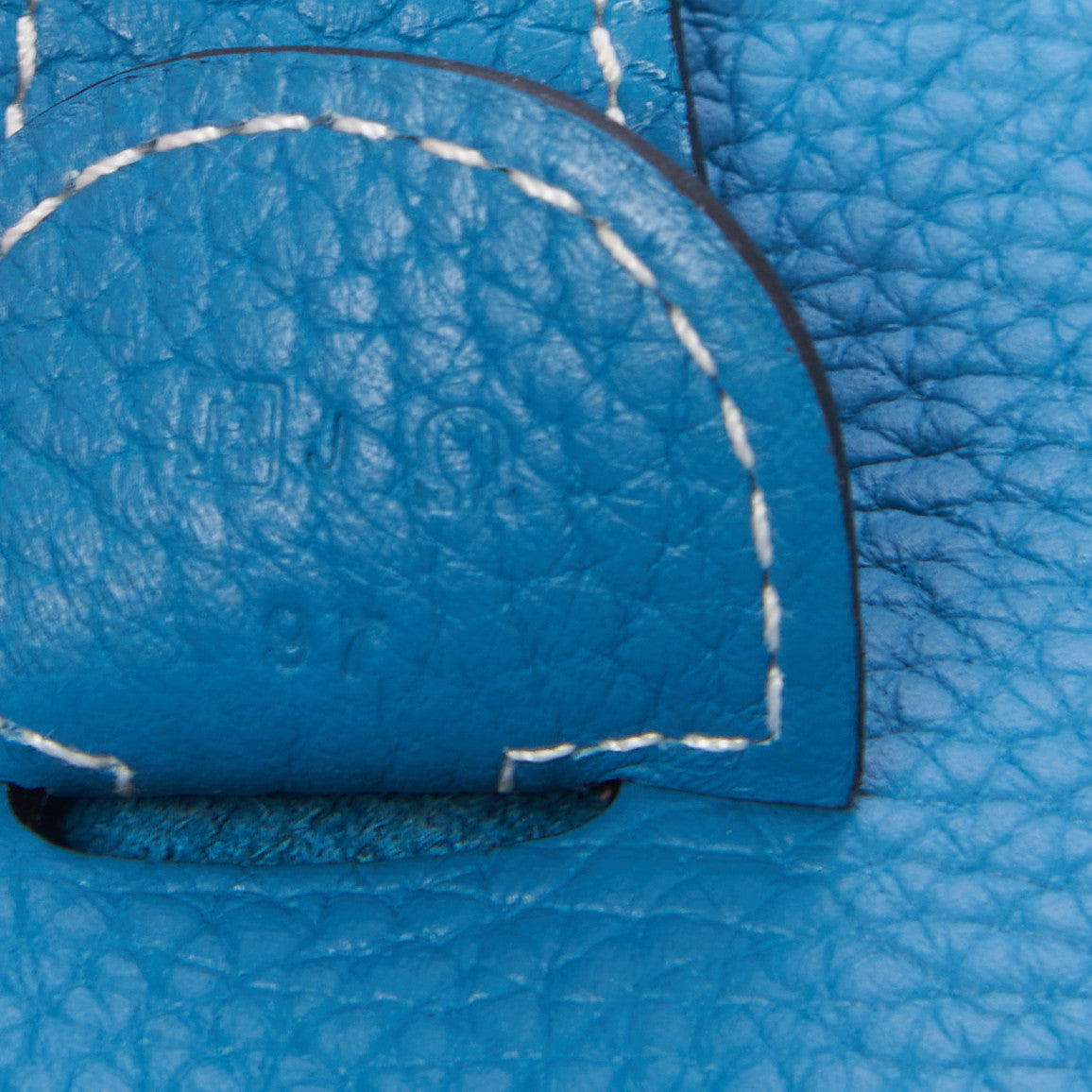 Hermes Taurillon Clemence Evelyne III GM Blue Jean 8 of 8
