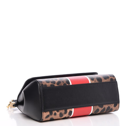 Dolce & Gabbana Dauphine Leopard Graffiti Print Small Miss Sicily Satchel Black 4 of 6