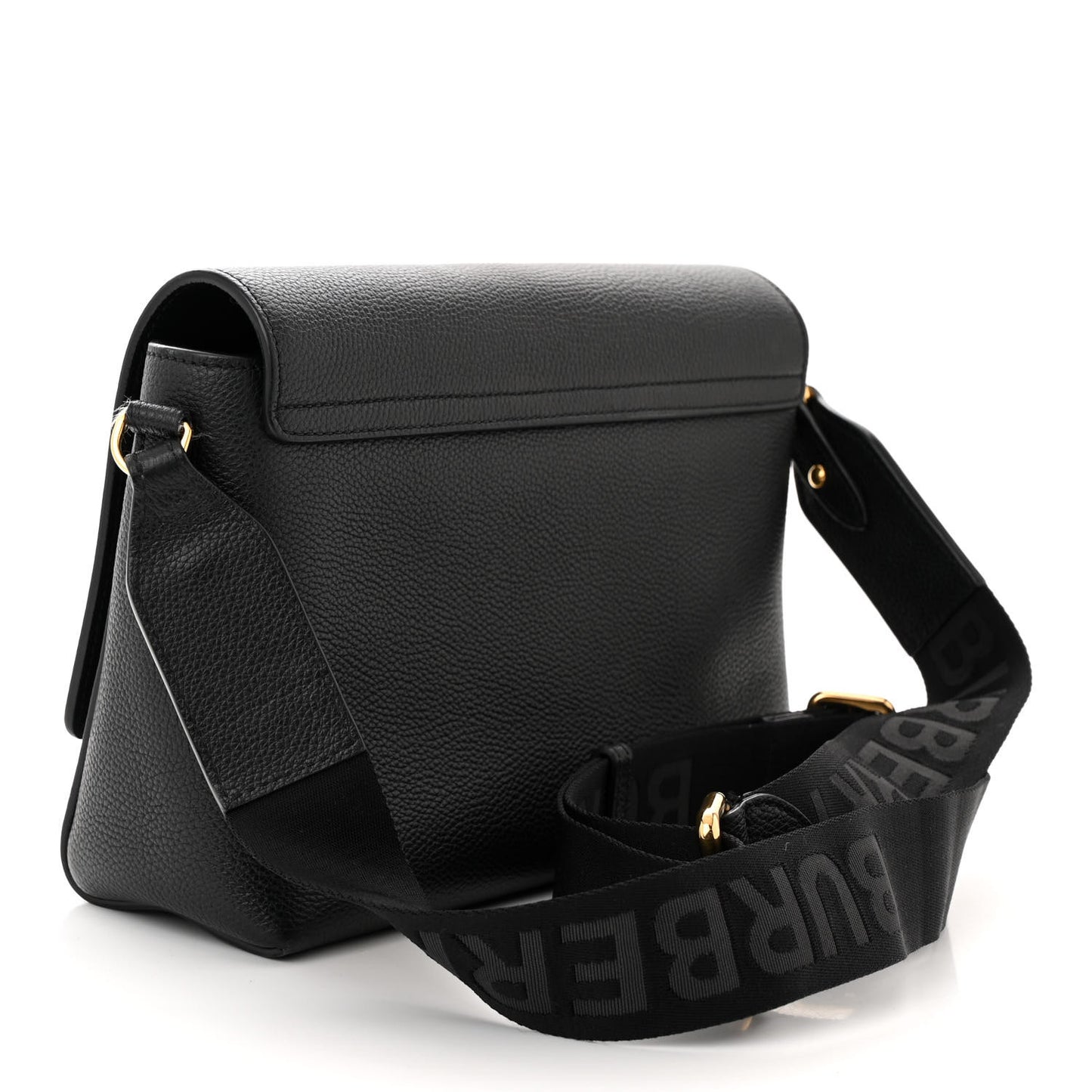 Grainy Calfskin Vintage Check Note Crossbody Bag Black