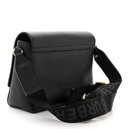 Burberry Grainy Calfskin Vintage Check Note Crossbody Bag Black 3 of 11