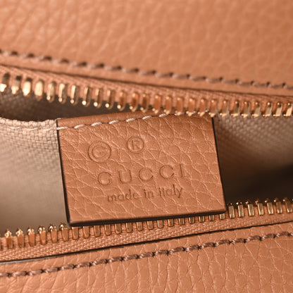 Gucci Pebbled Calfskin Oval Soho Shoulder Bag Beige Camelia 6 of 10