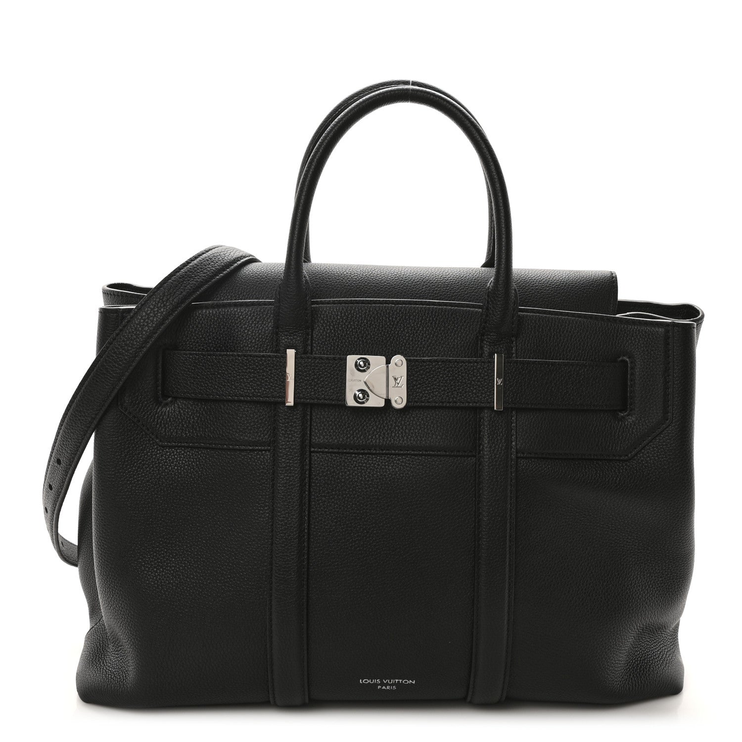 Louis Vuitton Millesime Calfskin Georges Tote MM Black 1 of 10