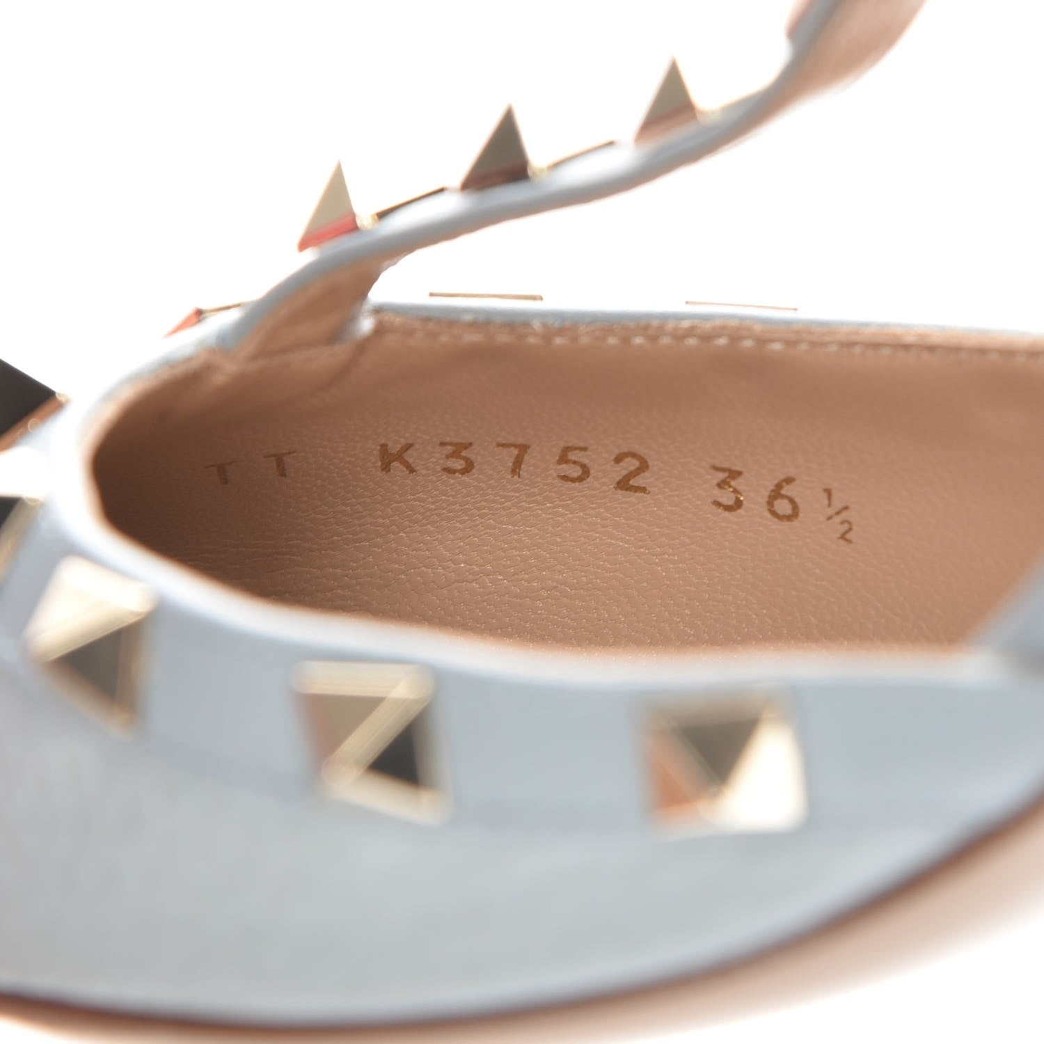 Valentino Garavani Pebbled Calfskin Rockstud Ankle Strap 65mm Pumps 36.5 Sky Sorbet 8 of 9