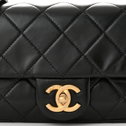 Chanel Calfskin Quilted Mini Rectangular Crystal Pearls Chain Flap Black 8 of 10