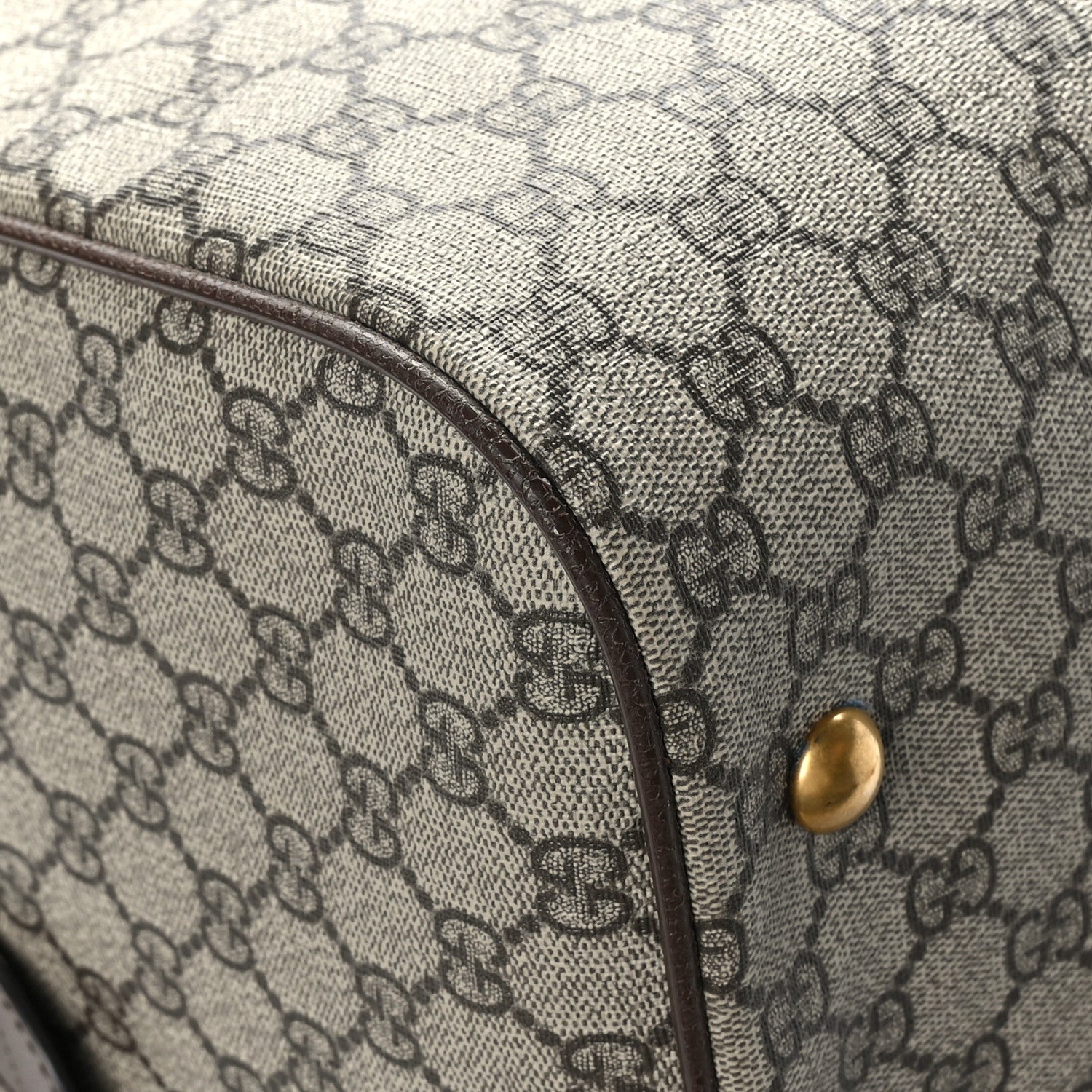 Gucci GG Supreme Monogram Textured Dollar Calfskin Web Large Savoy Duffle Bag Beige Ebony New Acero 9 of 10